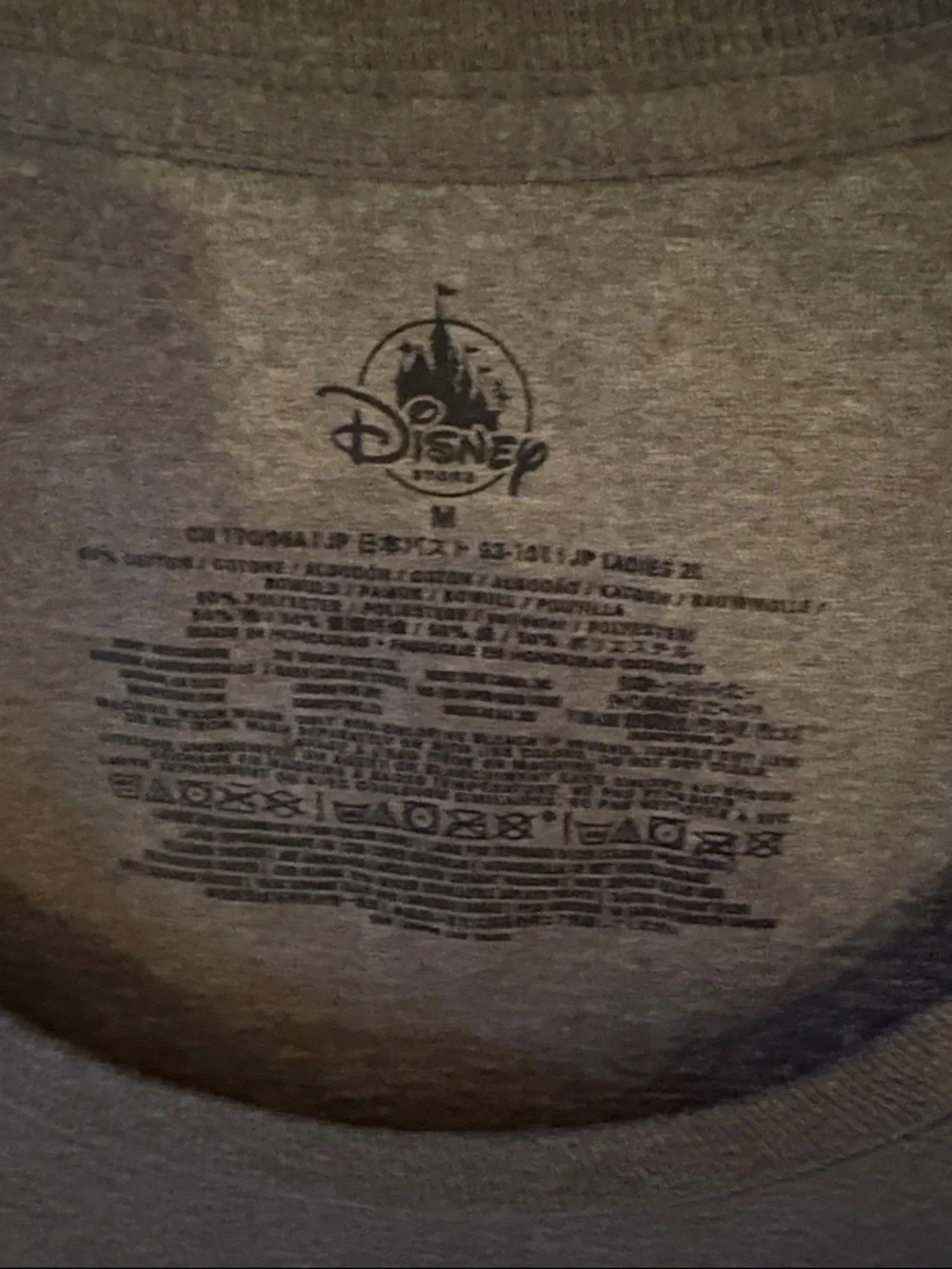 Born Disney Raised Disney Gray Graphic Tee with Red Glitter Logo - Picture 2 of 3